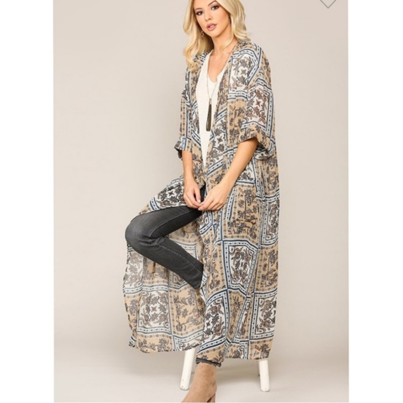 Boho Chiffon Kimono - Picture 5 of 8
